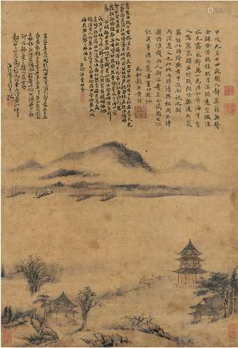 黄 均（1775～1850） 湖山烟雨图