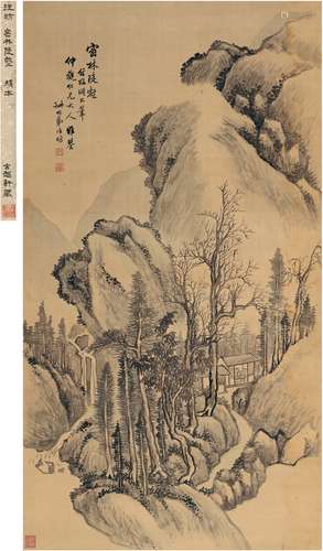 汪 昉（1799～1877） 密林陡壑图