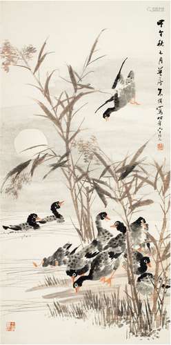 朱  偁（1826～1900）  鸭戏图