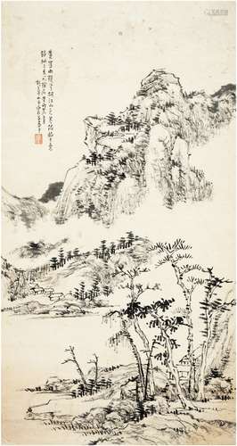 胡  震（1817～1862）  桐江山色图