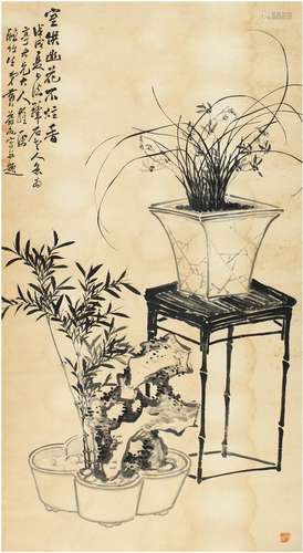 黄益如（1850～1928） 室供幽花图