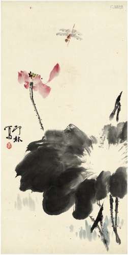 萧  朗（1917～2010）  夏池清赏图