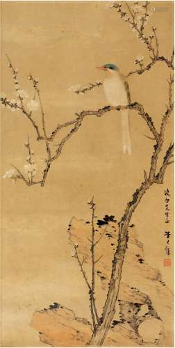 黄君璧（1898～1991）  梅石小鸟图
