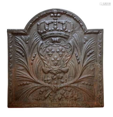 Plaque de cheminée aux Armes de France accostées d…