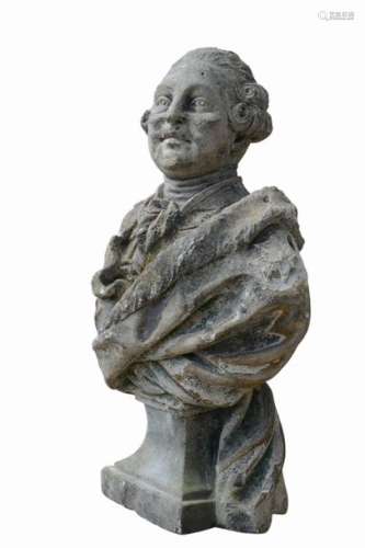 Buste en pierre représentant Louis XVI. Il s'agit …