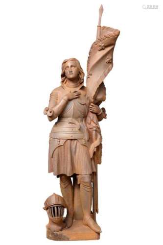 Statue en fonte de Sainte Jeanne d'Arc. L'héroine …