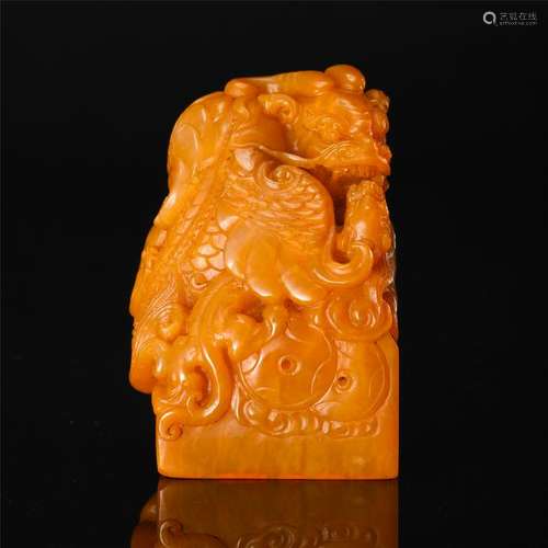 CHINESE TIANHUANG STONE DRAGON SEAL