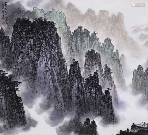 CHINESE SCROLL PAINTING  OF MOUNTAIN VIEWS