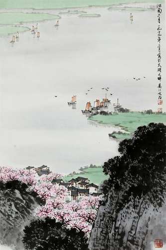 CHINESE SCROLL PAINTING OF LAKEVIEWS