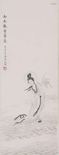 CHINESE SCROLL PAINTING OF BEAUTY