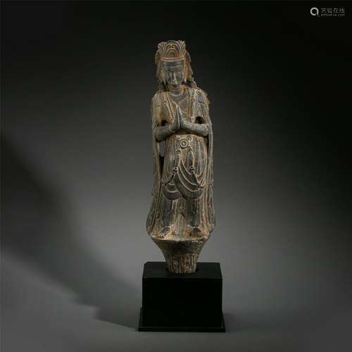 CHINESE BLACK STONE STANDING GUANYIN