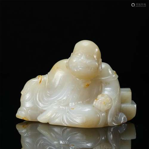 CHINESE GREY JADE SEATED LOHAN TABLE ITEM