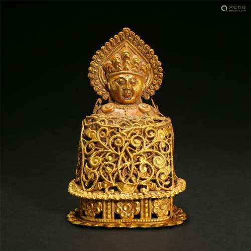 CHINESE PURE GOLD BUDDHA NICHE