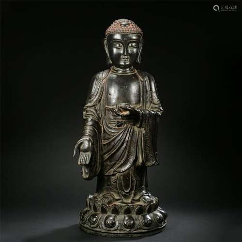 CHINESE BRONZE STANDING BUDDHA