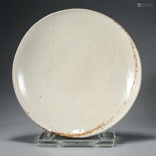 CHINESE PORCELAIN DOING WARE WHITE GLAZE PLATE