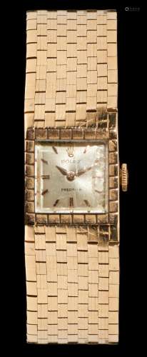 Rolex, Précision, montre bracelet carrée mécanique Cadran gris,