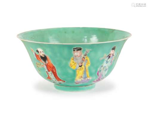 TURQUOISE GLAZED 8 IMMORTAL BOWL