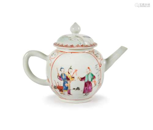 FAMILLE ROSE TEAPOT OVERGLAZE RED