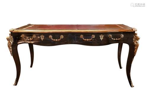 A LOUIS XV BLACK-LACQUERED BUREAUBLAD