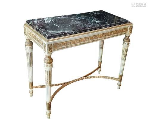 MARBLE TOP GILDED TABLE