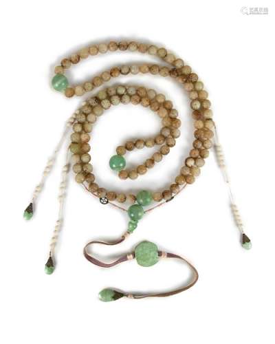 CARVED JADE COURT BEADS NECKLACE