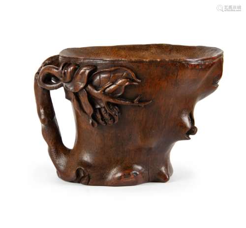 CARVED BAMBOO LIBATION CUP