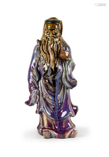 FLAMBE GLAZED CHINESE FIGURE