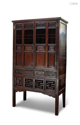 TALL CHINESE WOOD CABINET