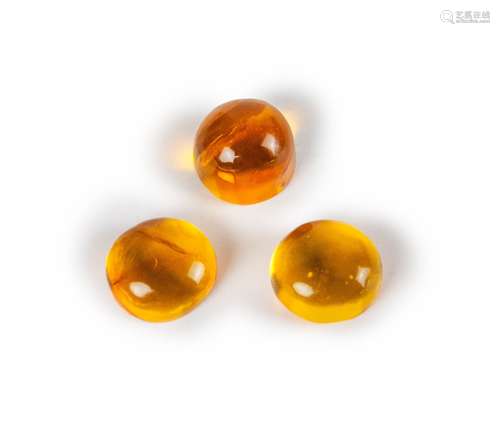 THREE PIECES DOMINICAN AMBER