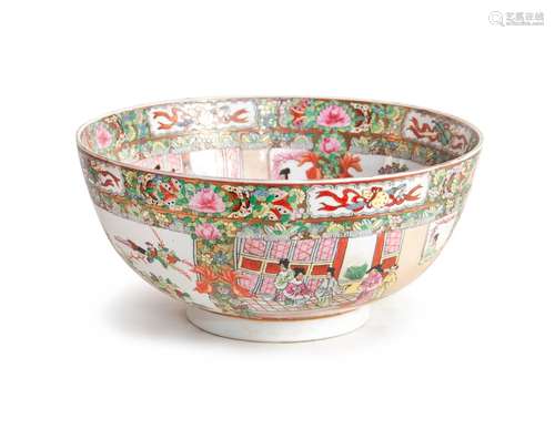 A MASSIVE ''CANTON FAMILLE ROSE'' PUNCHBOWL