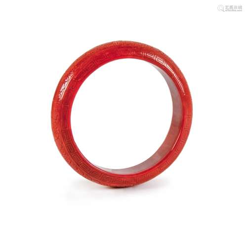 CARVED CORAL BANGLE