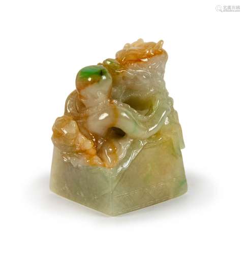 CARVED JADE DRAGON SEAL