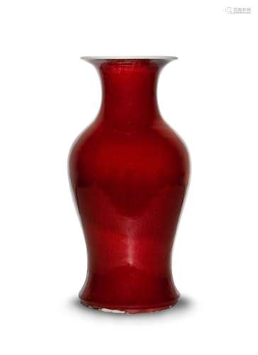 COPPER RED GLAZED BALUSTER VASE