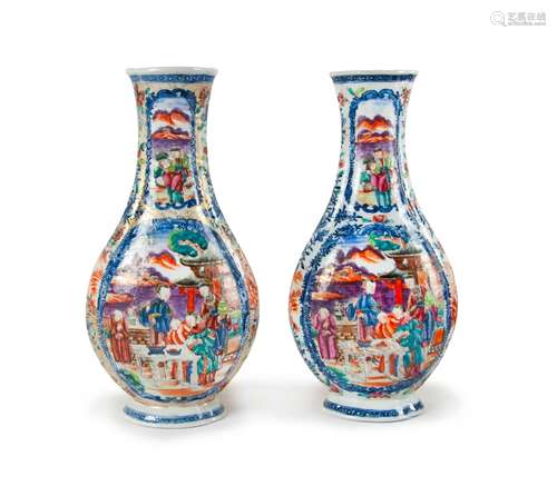 A PAIR OF CHINESE FAMILLE ROSE 'MANDARIN PATTERN'