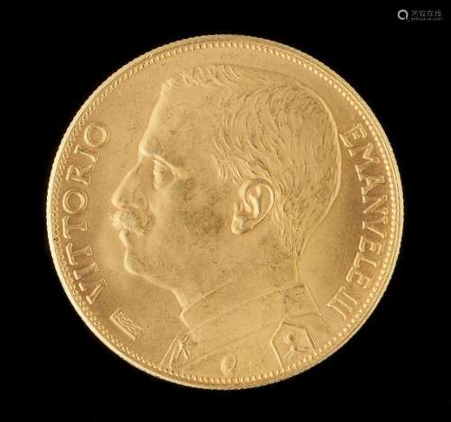Pièce de 100 Lires du royaume d'Italie datée de 1912 à l'effigie