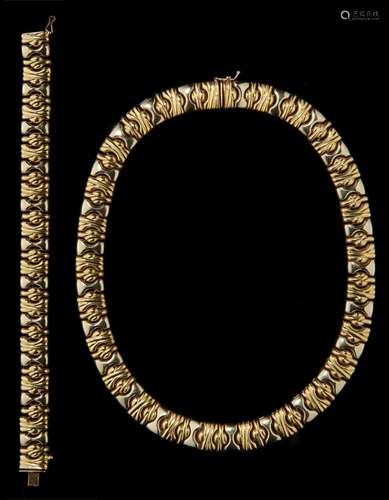 Ensemble d'un collier et d'un bracelet dans le goût de Bulgari O