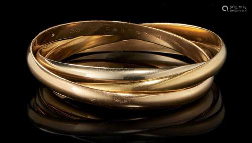 Cartier, Trinity, bracelet trois anneaux trois ors Or, or gris e