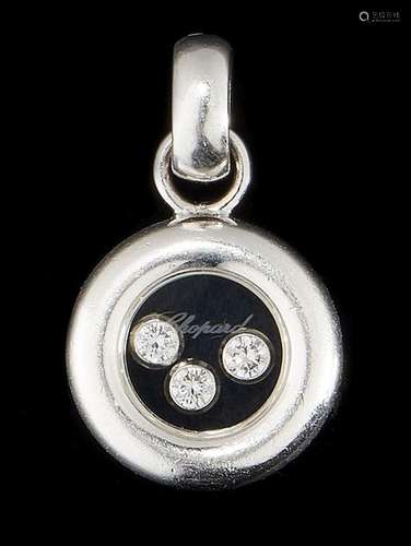 Chopard, Happy Diamonds, pendentif rond serti de trois diamants m