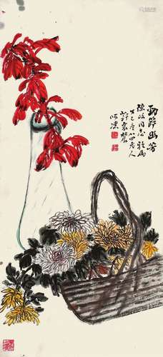 邓怀农 劲节幽芳 纸本 镜片