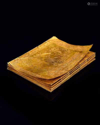 A GOLD BUDDHIST SCRIPTURE.ANTIQUE