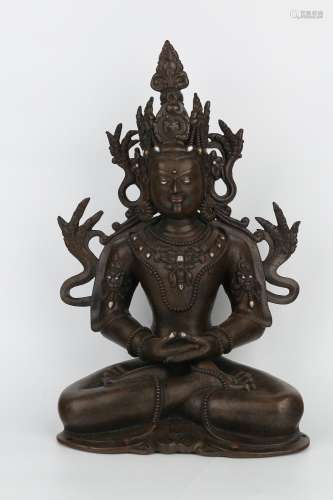 A BRONZE FIGURE OF BUDDHA.ANTIQUE