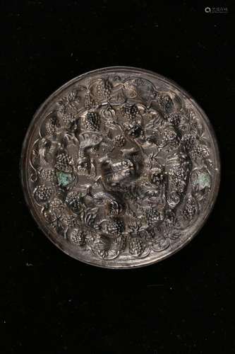 A BRONZE MIRROR.ANTIQUE