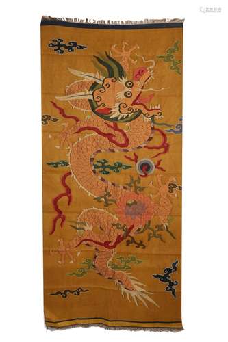 A KESI 'DRAGON' PANEL.ANTIQUE