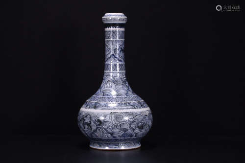 KANGXI MARK BLUE WHITE VASE