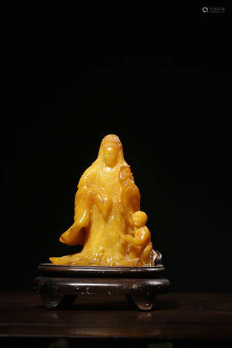 AMBER GUANYIN ORNAMENT