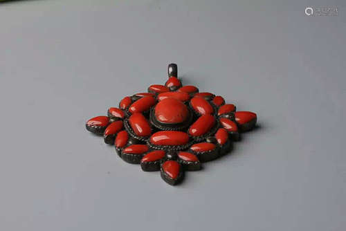 TIBETAN CORAL PENDANT