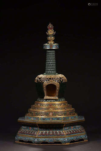 JADE CLOISONNE PAGODA