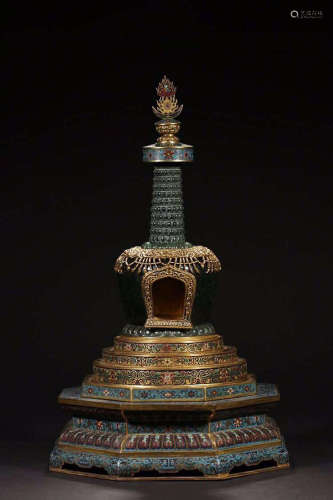 JADE CLOISONNE PAGODA