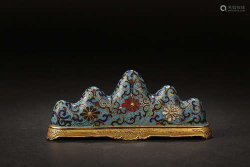 GILT BRONZE CLOISONNE PEN RACK