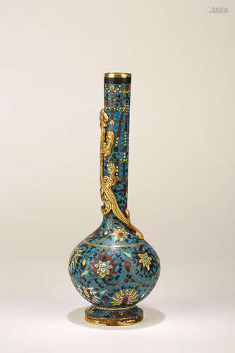 A CLOISONNE LONG NECK VASE